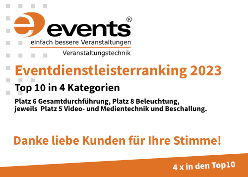 events … Top10 unter den Veranstaltungstechnik-Dienstleistern in Deutschland in 4 Kategorien Vorschaubild